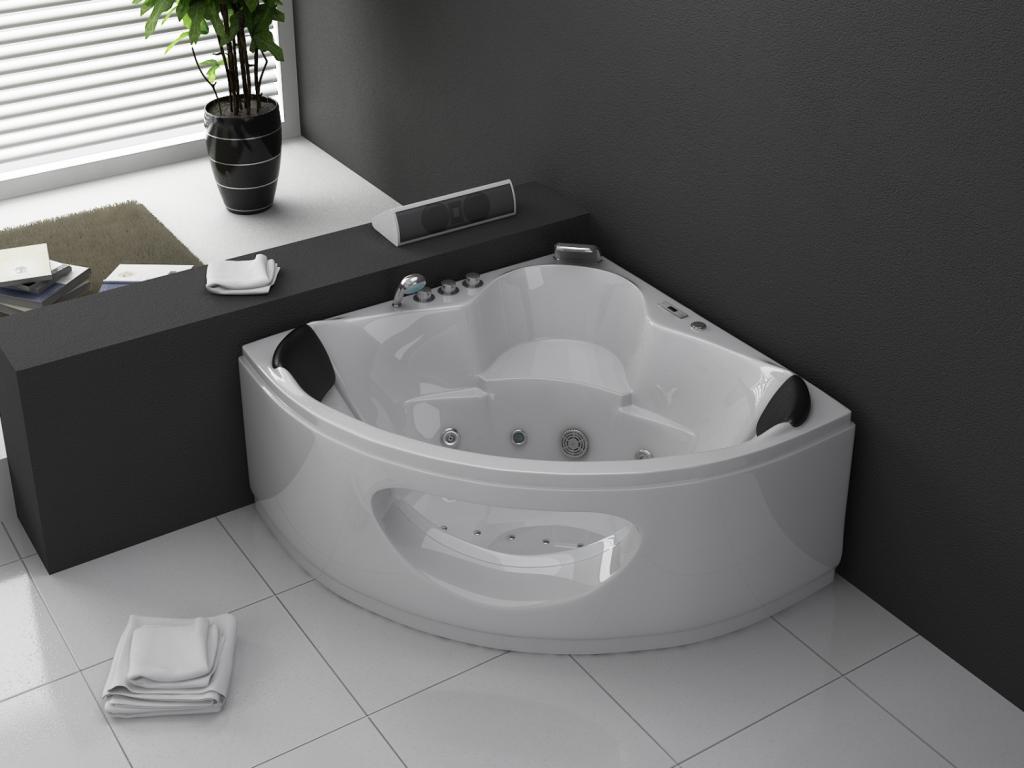 PureHaven Whirlpool 138x138 cm elegantes Design Heizung Lichttherapie Soundsystem Reinigungsprogramm Bluetooth-Soundsystem