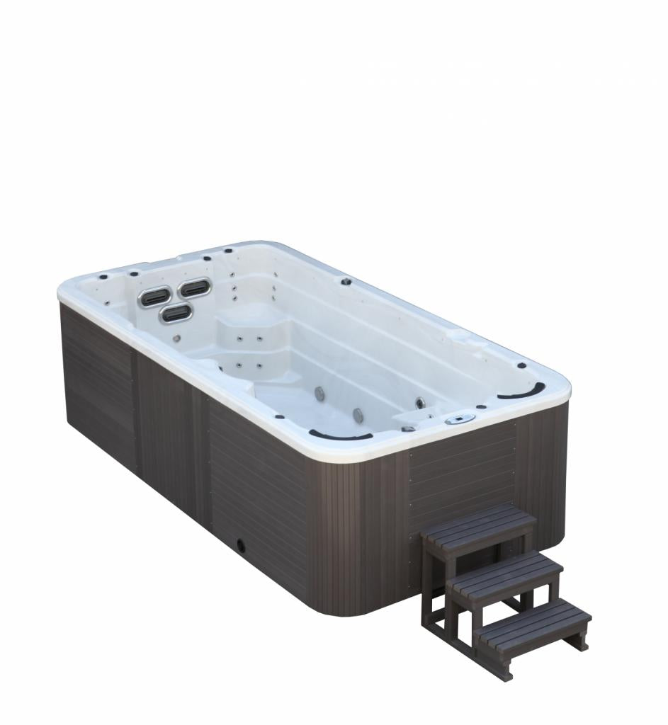 PureHaven Swim Spa 445x230x131 cm für bis zu 8 Personen UV-Wasseraufbereitung Doppelfilter-System verstellbarer Wasserfall 5100 L