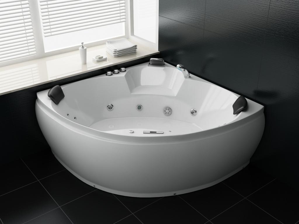 PureHaven Whirlpool 150x150 cm elegantes Design Heizung Lichttherapie Soundsystem Reinigungsprogramm Bluetooth-Soundsystem