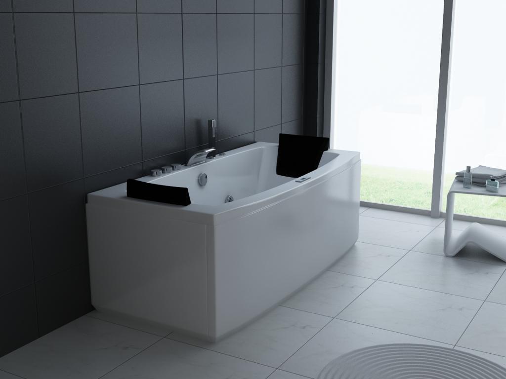 PureHaven Whirlpool 160x80 cm Heizung Reinigungsprogramm & Lichttherapie elegantes Design Bluetooth-fähiges Soundsystem