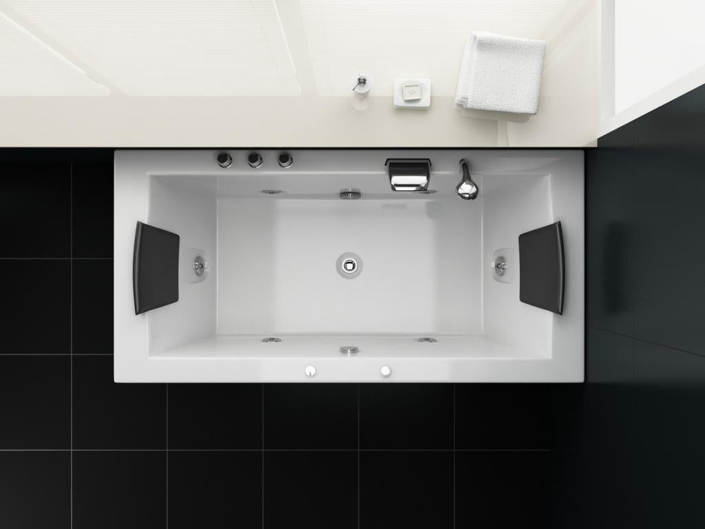 PureHaven Whirlpool 182x90cm Reinigungsprogramm & Lichttherapie elegantes Design Wasserfall 12 Hydrojets