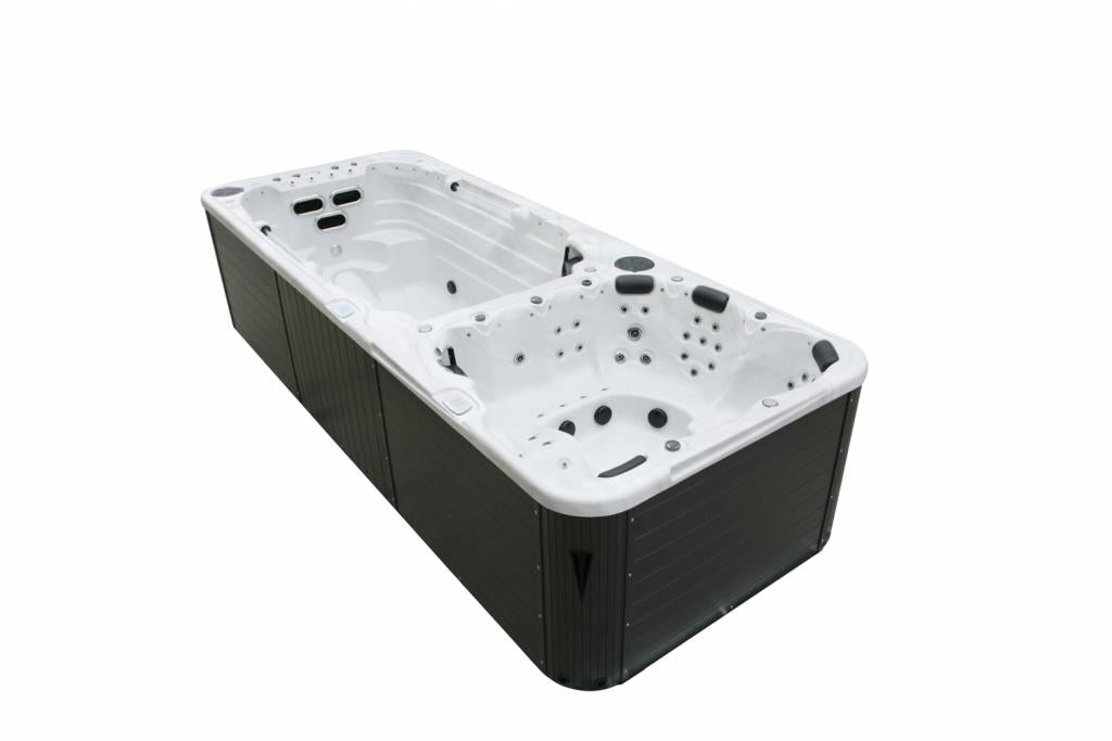 PureHaven Swim Spa 580x230x135 cm für bis zu 8 Personen UV-Wasseraufbereitung Doppelfilter-System verstellbarer Wasserfall 4800 L