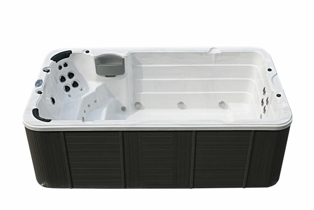 PureHaven Swim Spa 400x230x131 cm Gegenstromanlage und Swim Jets 21 Hydromassagedüsen UV-Wasseraufbereitung Ozondesinfektion Farblicht 4250 L