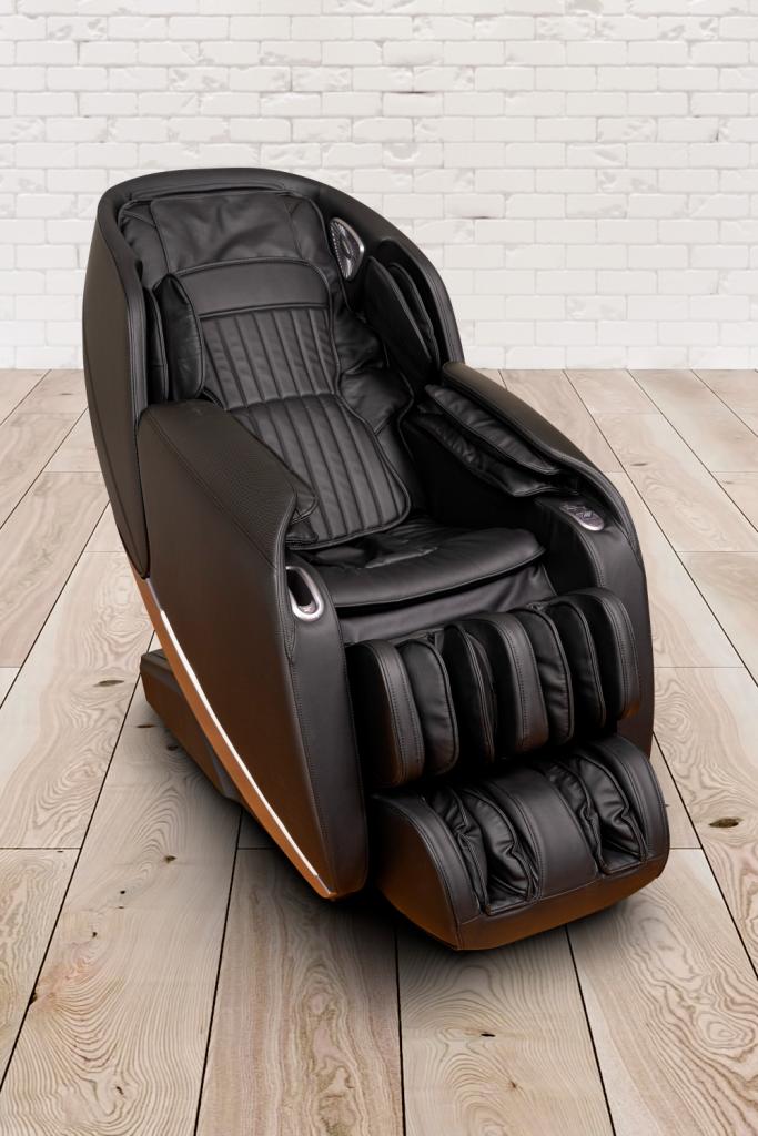 PureHaven Massage-Sessel 180x77x55 cm Knet- & Klopfmassage Heizfunktion Bluetooth USB Sprachsteuerung schwarzes PU-Leder Fuß- Rücken- und Gesäßmassage