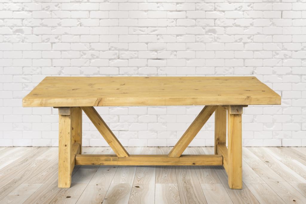PureHaven Rustikaler Massivholztisch 200x100x76 cm Esstisch Vollholz Unikat handgefertigt Kiefer Vintage stabil und standsicher Landhausstil