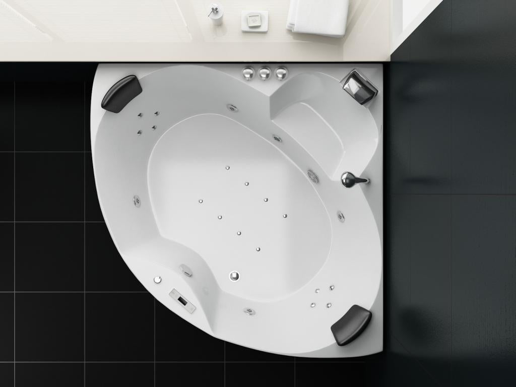 PureHaven Whirlpool 150x150 cm elegantes Design Heizung Lichttherapie Soundsystem Reinigungsprogramm Bluetooth-Soundsystem