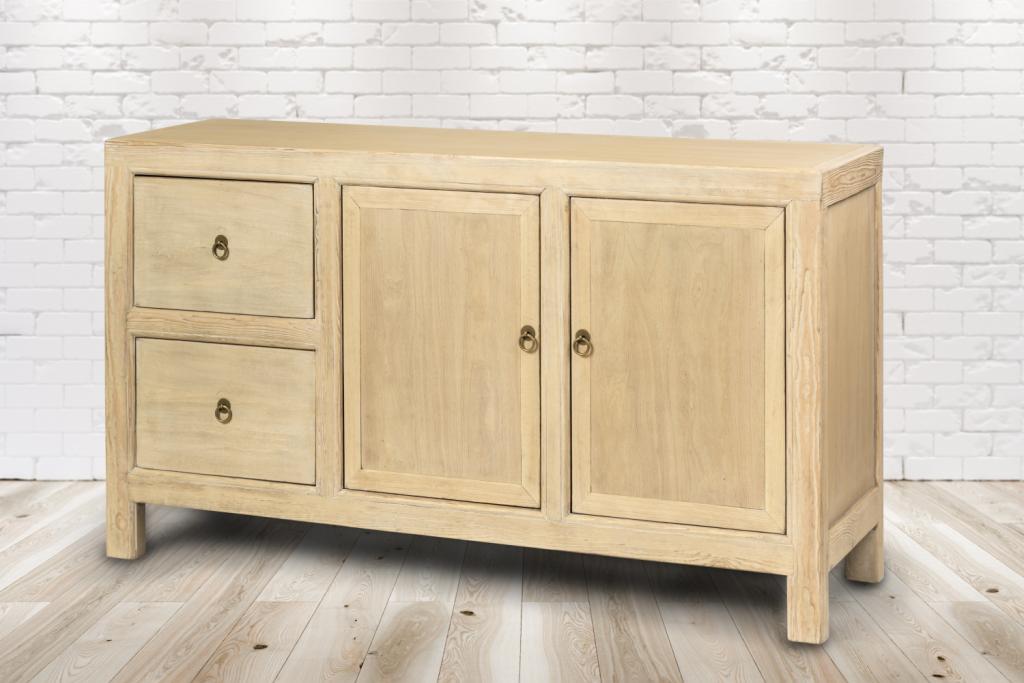 PureHaven Kommode 154x41x85 cm im Vintage Style aus Vollholz handgefertigt stilvolles Design Kieferholz standsicher und stabil