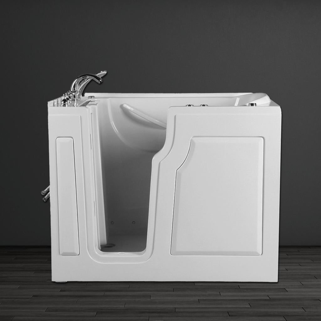 PureHaven Seniorenbadewanne 122x71 cm mit Whirlpool-Funktion Wasserdüsen integrierter Tür für leichten Einstieg pflegeleichte Oberfläche
