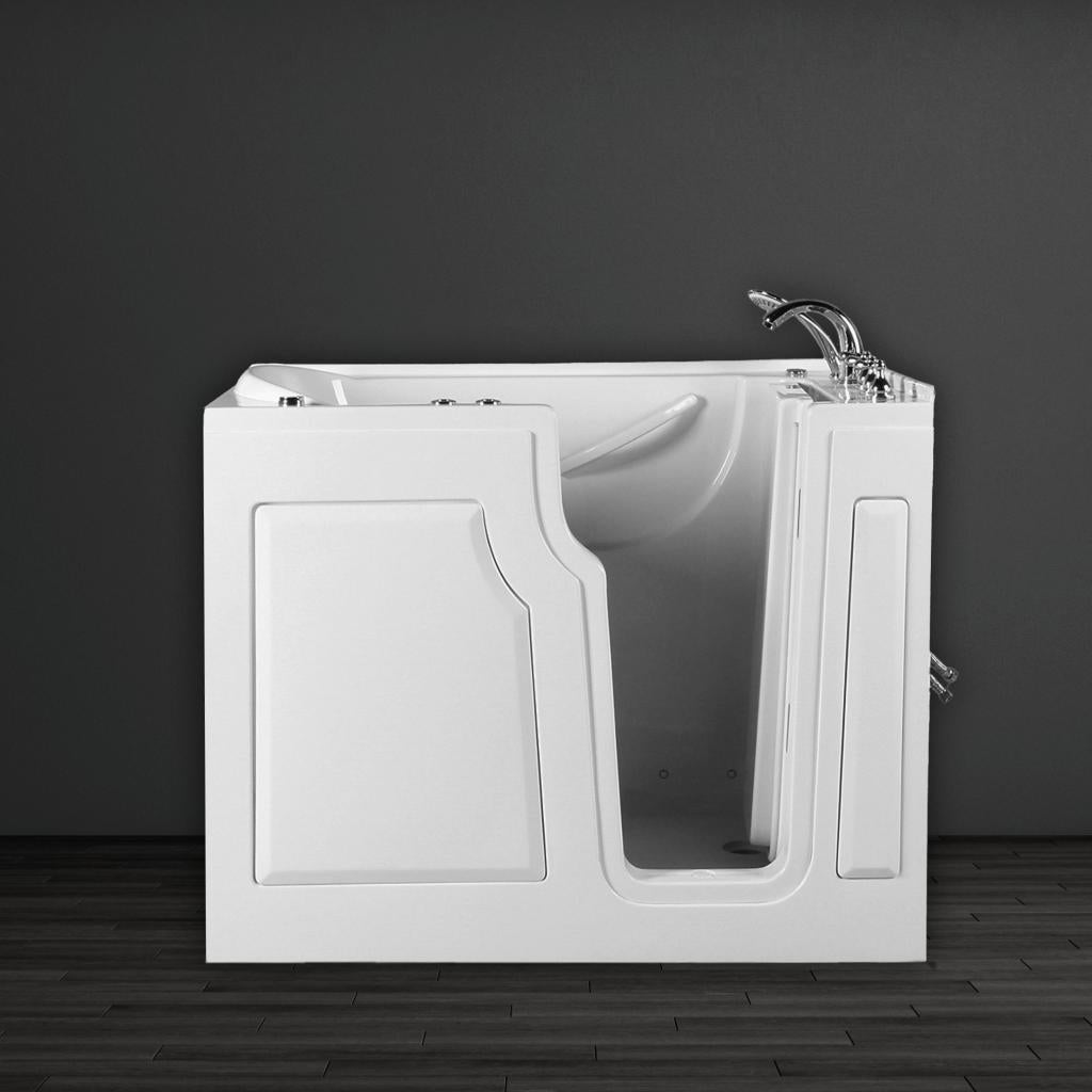 PureHaven Seniorenbadewanne 122x71 cm mit Whirlpool-Funktion Wasserdüsen integrierter Tür für leichten Einstieg pflegeleichte Oberfläche