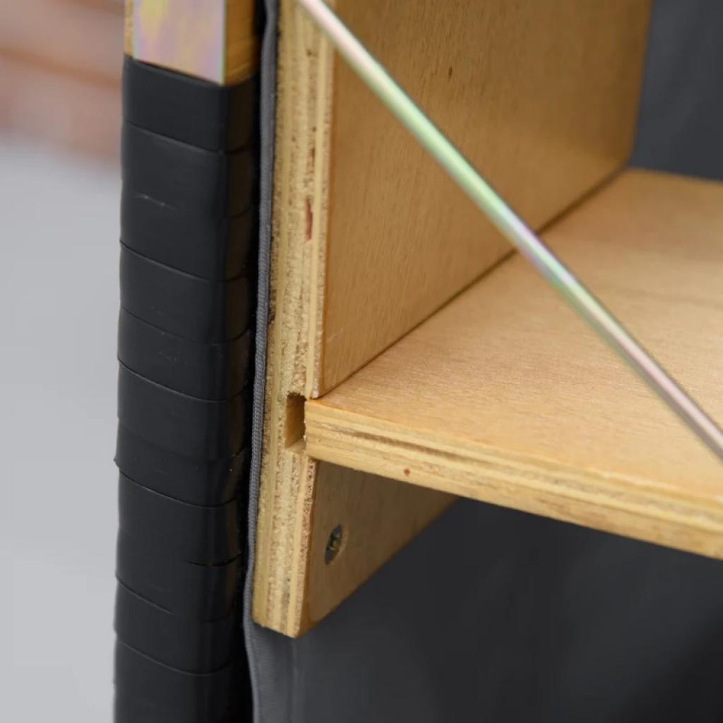 PureHaven Strandkorb 118x79x150 cm für 2 Personen inkl. Rücken- und Sitzkissen verstellbare Rückenlehne Klapptische und Fußstützen grau