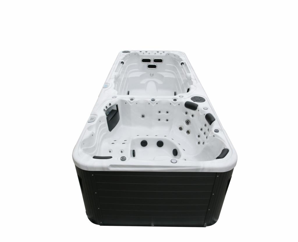 PureHaven Swim Spa 580x230x135 cm für bis zu 8 Personen UV-Wasseraufbereitung Doppelfilter-System verstellbarer Wasserfall 4800 L