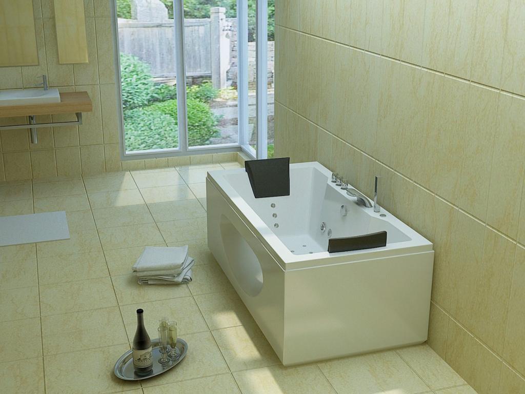 PureHaven Whirlpool 180x90 cm Heizung Reinigungsprogramm & Lichttherapie Wasserfall Bluetooth-fähiges Soundsystem