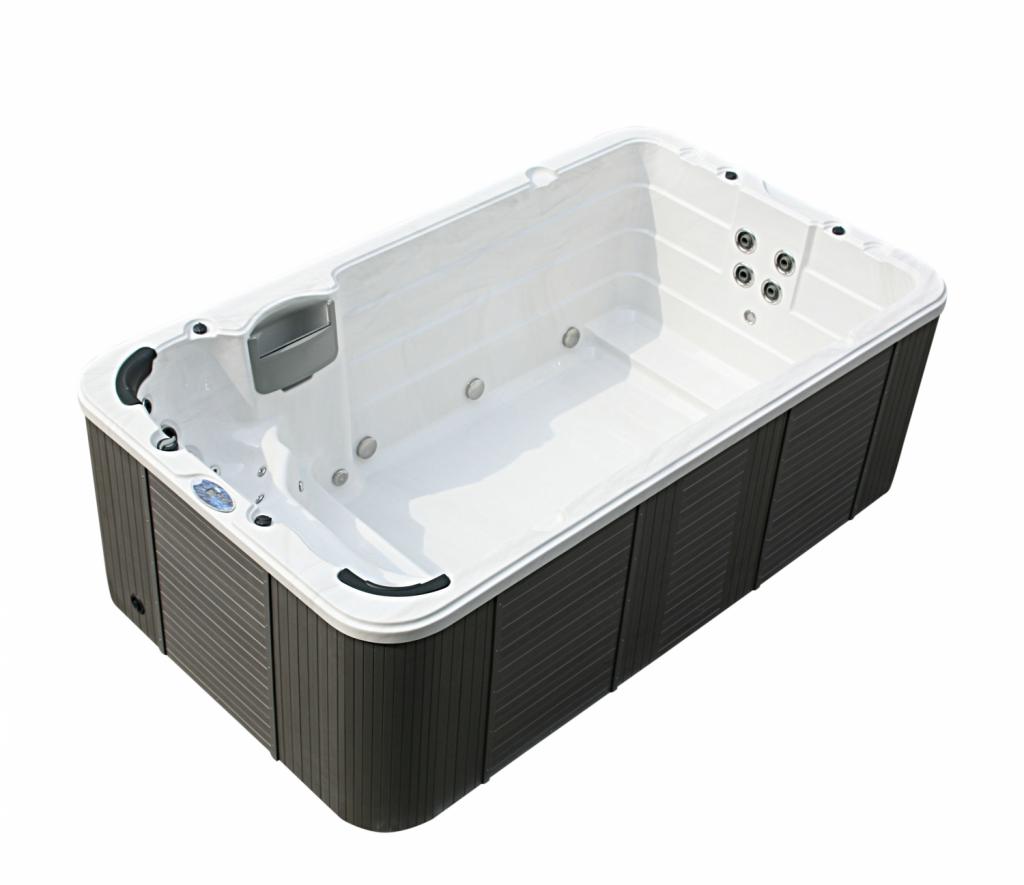 PureHaven Swim Spa 400x230x131 cm Gegenstromanlage und Swim Jets 21 Hydromassagedüsen UV-Wasseraufbereitung Ozondesinfektion Farblicht 4250 L