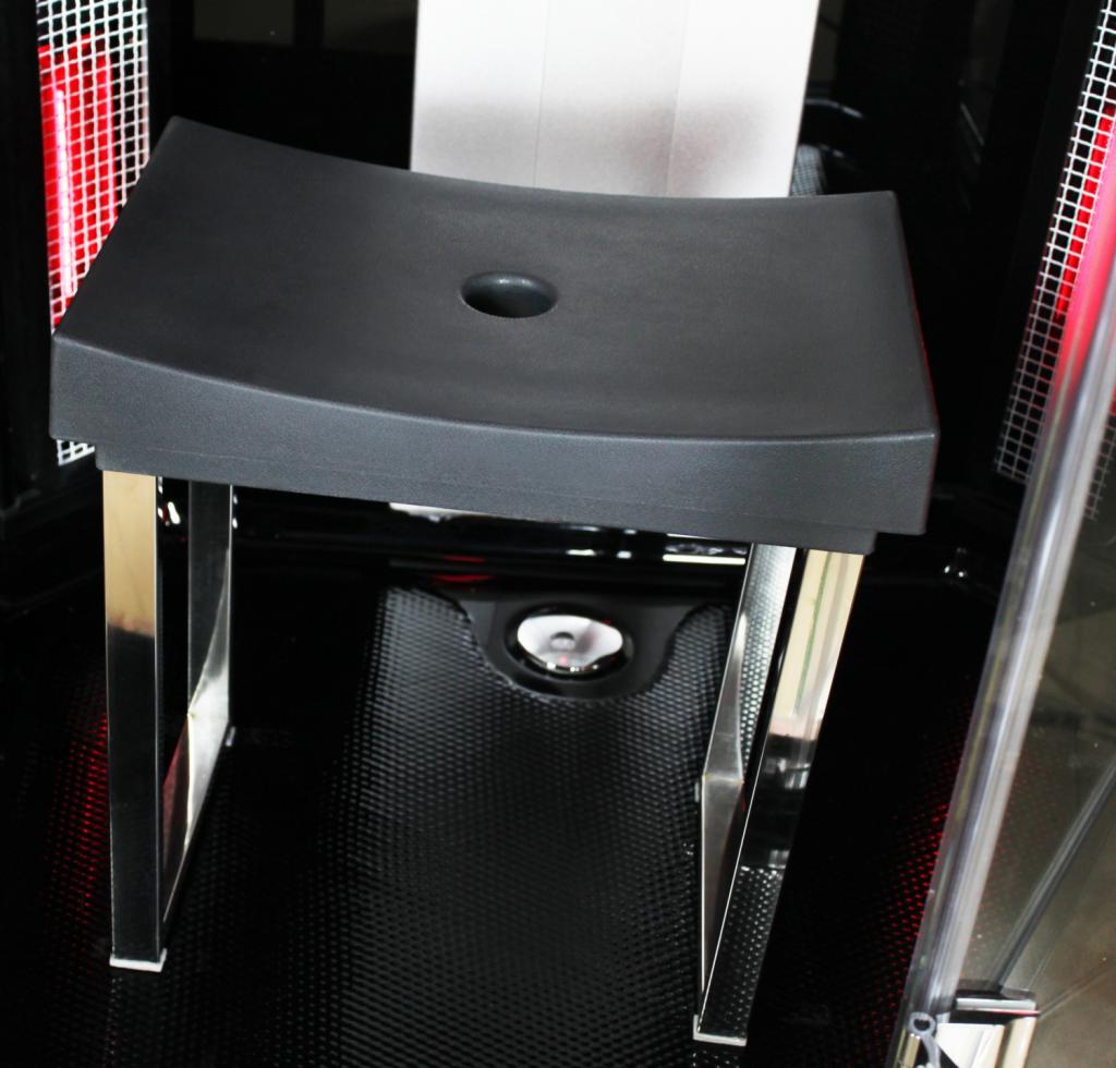 PureHaven 2in1 Dampfdusche und Infrarotsauna 100x90x215 cm Aluminiumrahmen komplettem Zubehör Tropenbrause Sitzfläche Radio Massagefunktion Schwarz