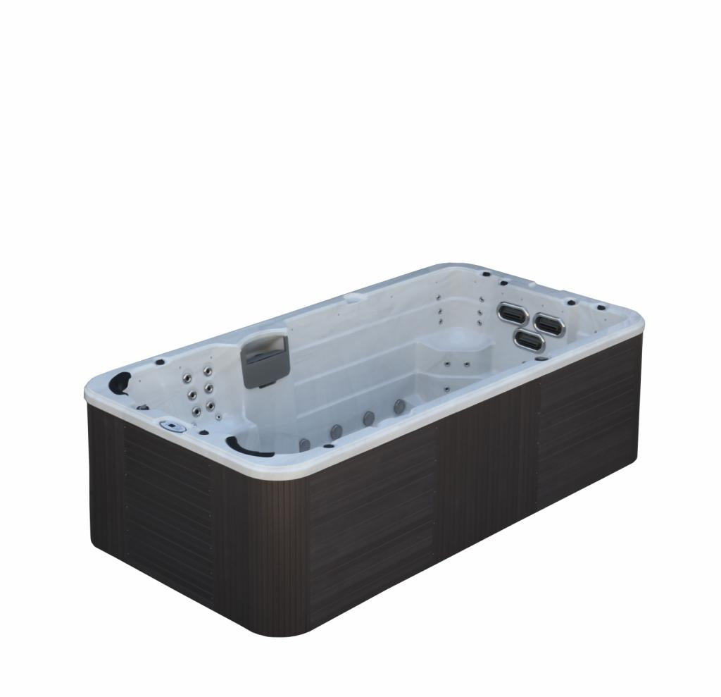 PureHaven Swim Spa 445x230x131 cm für bis zu 8 Personen UV-Wasseraufbereitung Doppelfilter-System verstellbarer Wasserfall 5100 L