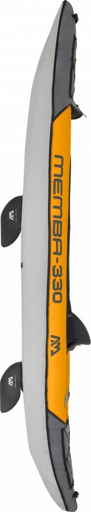 Aqua Marina Kajak 330x90 cm für 1 Person mit Luftsitz verstellbarer Lehne Transporttasche Reparaturset und Handpumpe strapazierfähig Orange/Anthrazit