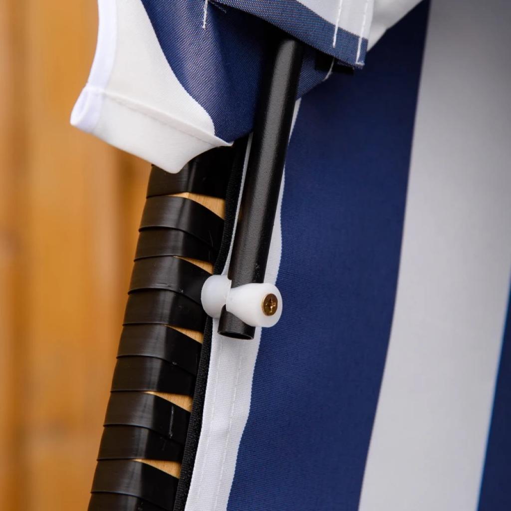 PureHaven Strandkorb 118x79x150 cm für 2 Personen inkl. Rücken- und Sitzkissen verstellbare Rückenlehne Klapptische und Fußstützen blau