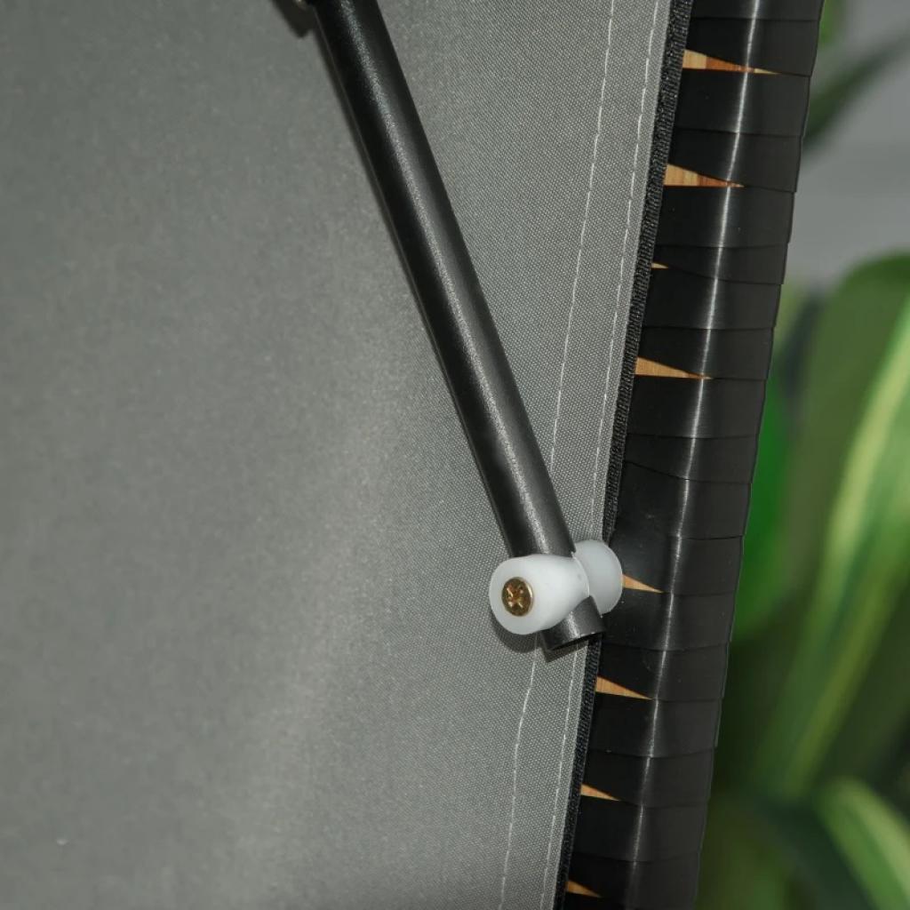 PureHaven Strandkorb 118x79x150 cm für 2 Personen inkl. Rücken- und Sitzkissen verstellbare Rückenlehne Klapptische und Fußstützen grau