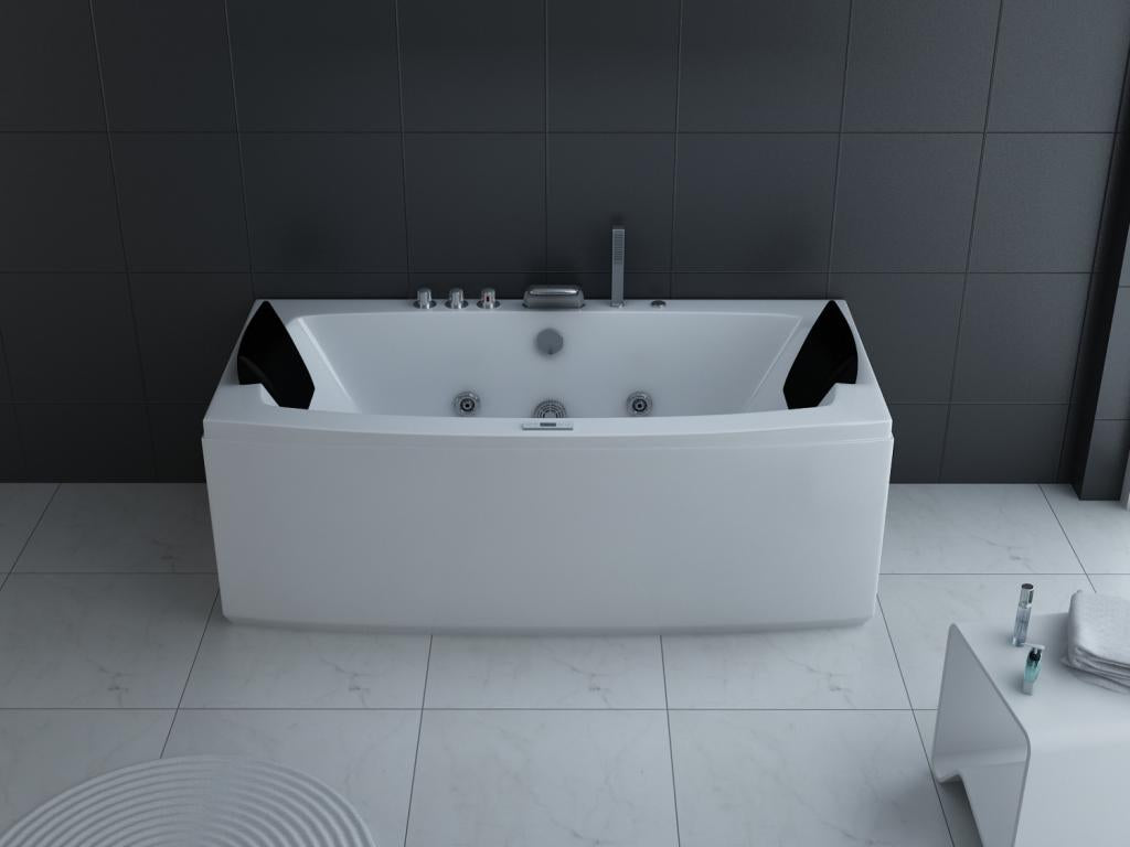 PureHaven Whirlpool 160x80 cm Heizung Reinigungsprogramm & Lichttherapie elegantes Design Bluetooth-fähiges Soundsystem