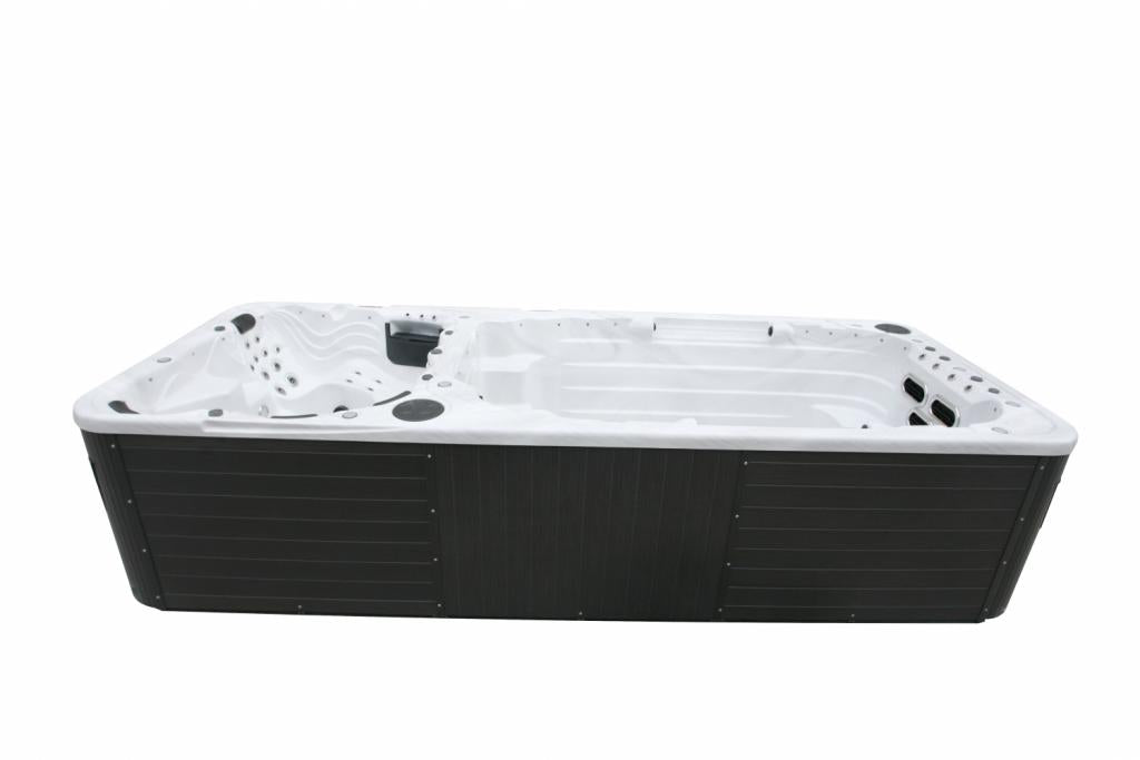 PureHaven Swim Spa 580x230x135 cm für bis zu 8 Personen UV-Wasseraufbereitung Doppelfilter-System verstellbarer Wasserfall 4800 L