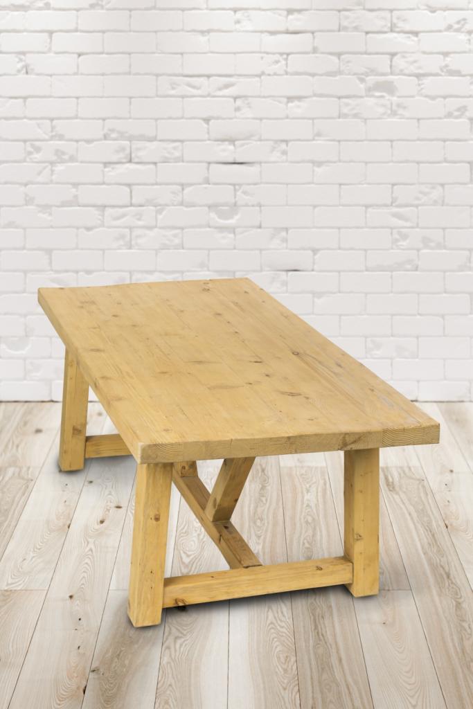 PureHaven Rustikaler Massivholztisch 200x100x76 cm Esstisch Vollholz Unikat handgefertigt Kiefer Vintage stabil und standsicher Landhausstil