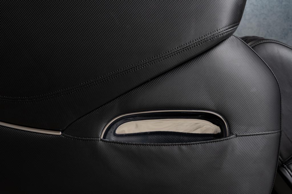 PureHaven Massage-Sessel Knet- und Klopfmassage Heizfunktion Bluetooth USB Sprachsteuerung schwarzes PU-Leder Fuß- Rücken- und Gesäßmassage