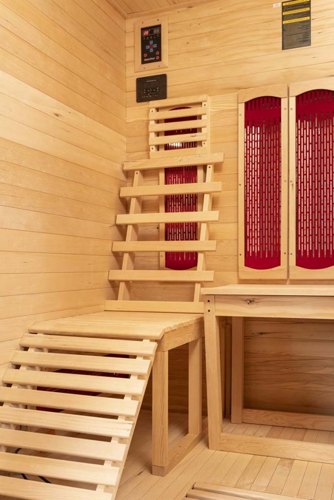 PureHaven Infrarotkabine für 2 Personen 150x150x190 cm Hemlock-Tanne Tiefenwärmestrahler Bluetooth Soundsystem Farblichttherapie Timer Ozonreinigung