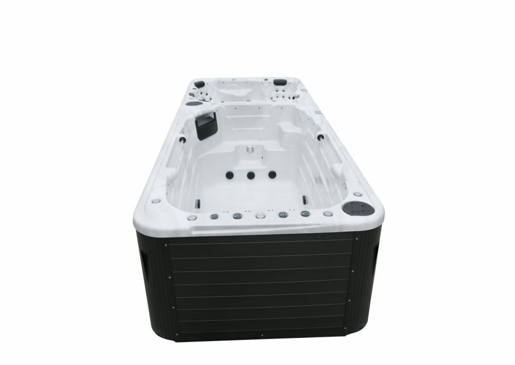 PureHaven Swim Spa 580x230x135 cm für bis zu 8 Personen UV-Wasseraufbereitung Doppelfilter-System verstellbarer Wasserfall 4800 L