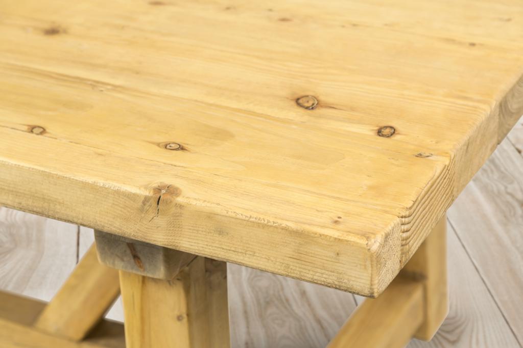 PureHaven Rustikaler Massivholztisch 200x100x76 cm Esstisch Vollholz Unikat handgefertigt Kiefer Vintage stabil und standsicher Landhausstil