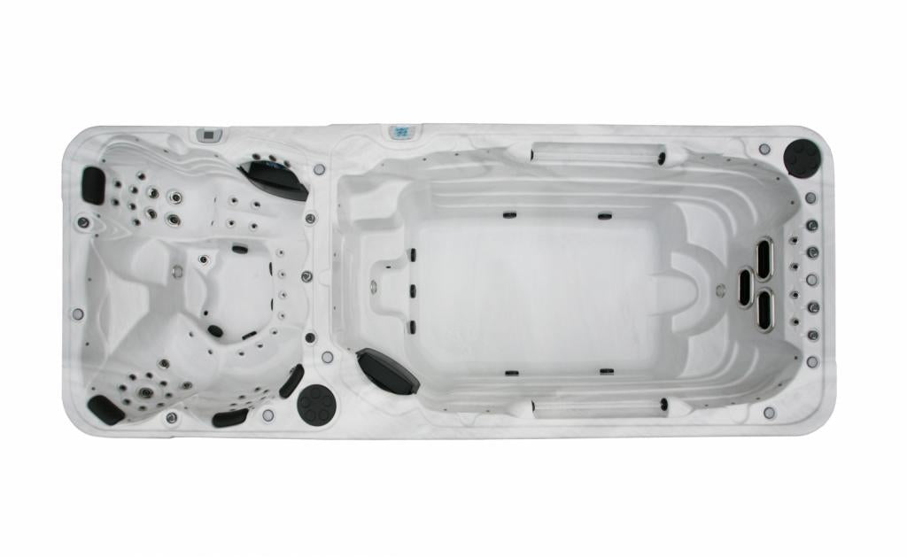 PureHaven Swim Spa 580x230x135 cm für bis zu 8 Personen UV-Wasseraufbereitung Doppelfilter-System verstellbarer Wasserfall 4800 L