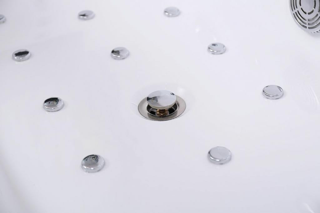 PureHaven Whirlpool 180x90 cm Heizung Reinigungsprogramm & Lichttherapie Wasserfall Bluetooth-fähiges Soundsystem