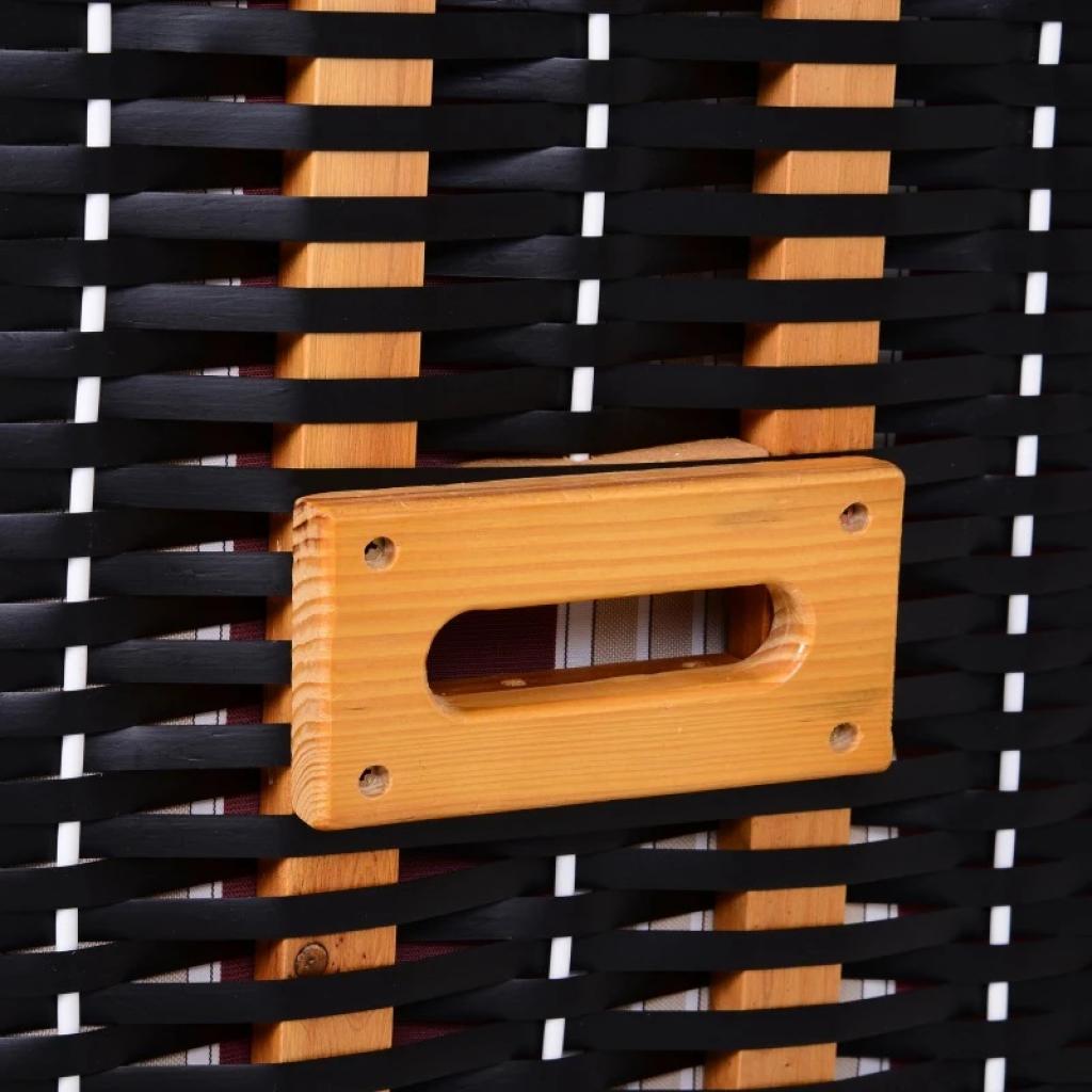 PureHaven Strandkorb 118x79x150 cm für 2 Personen inkl. Rücken- und Sitzkissen verstellbare Rückenlehne Klapptische und Fußstützen rose