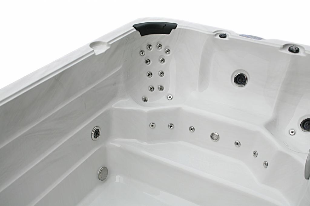 PureHaven Swim Spa 400x230x131 cm Gegenstromanlage und Swim Jets 21 Hydromassagedüsen UV-Wasseraufbereitung Ozondesinfektion Farblicht 4250 L