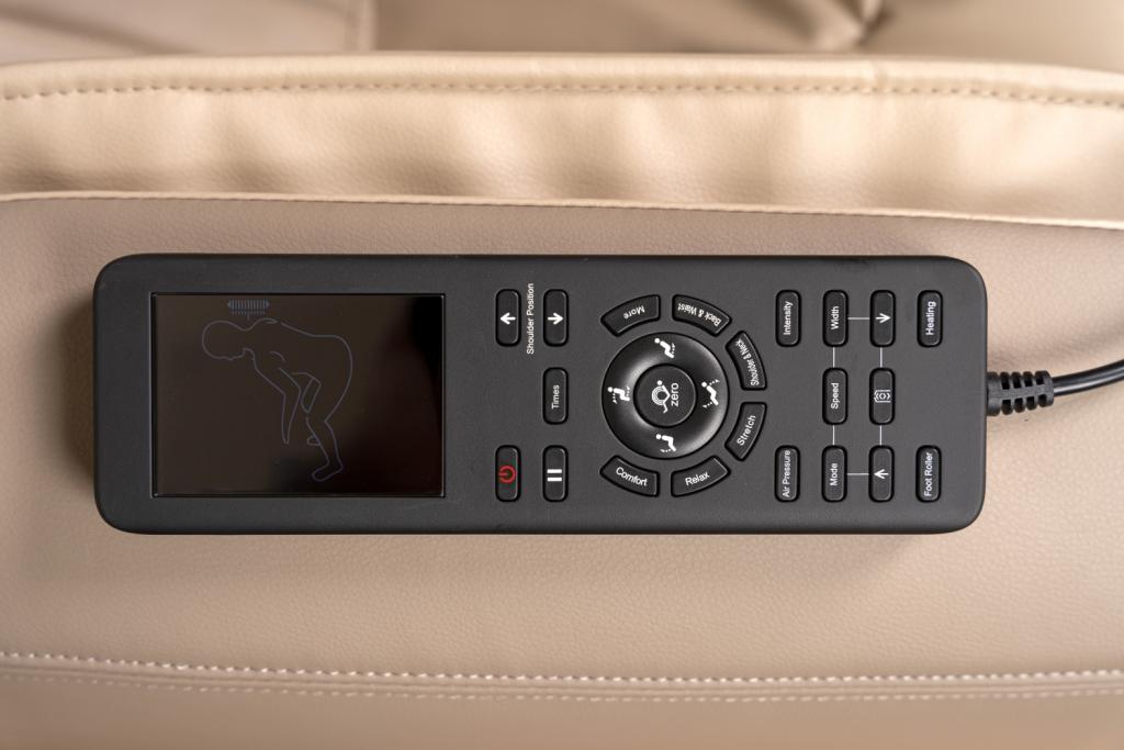 PureHaven Massage-Sessel 180x77x55 cm Knet- und Klopfmassage Heizfunktion Bluetooth USB Sprachsteuerung beige PU-Leder Fuß- Rücken- und Gesäßmassage