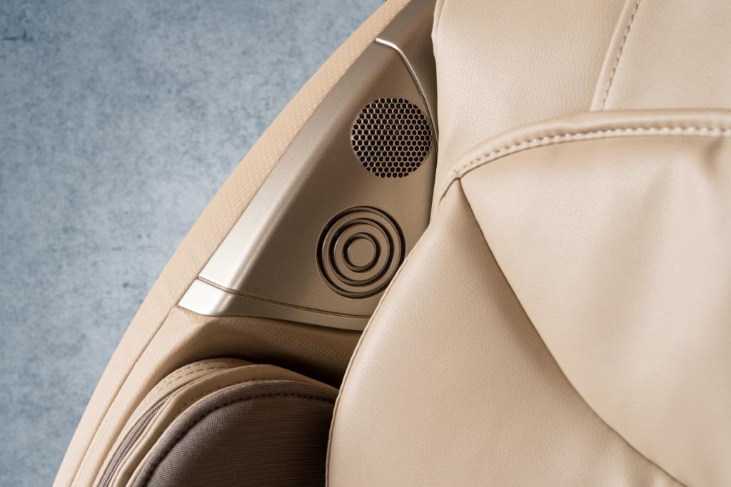 PureHaven Massage-Sessel Knet- und Klopfmassage Heizfunktion Bluetooth USB Sprachsteuerung beige PU-Leder Fuß- Rücken- und Gesäßmassage