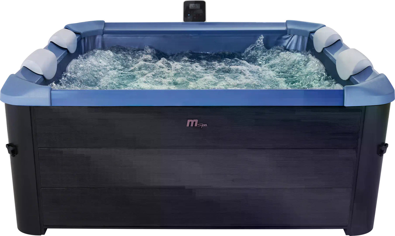 Purehaven MSpa Whirlpool Oslo Saphire 2025 – Aufblasbarer Outdoor-Whirlpool 160x160x65 cm für 6 Personen mit 120+8 Massagedüsen, PTC-Heizung, UVC-Desinfektion & LED