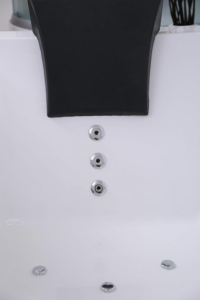 PureHaven Whirlpool 180x90 cm Heizung Reinigungsprogramm & Lichttherapie Wasserfall Bluetooth-fähiges Soundsystem