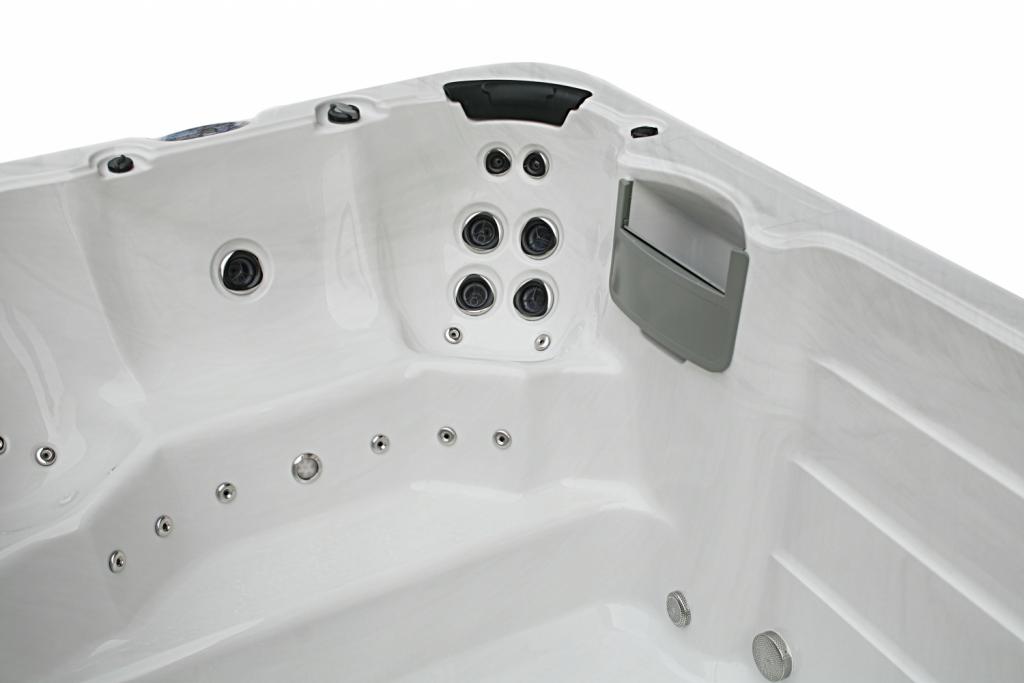 PureHaven Swim Spa 400x230x131 cm Gegenstromanlage und Swim Jets 21 Hydromassagedüsen UV-Wasseraufbereitung Ozondesinfektion Farblicht 4250 L