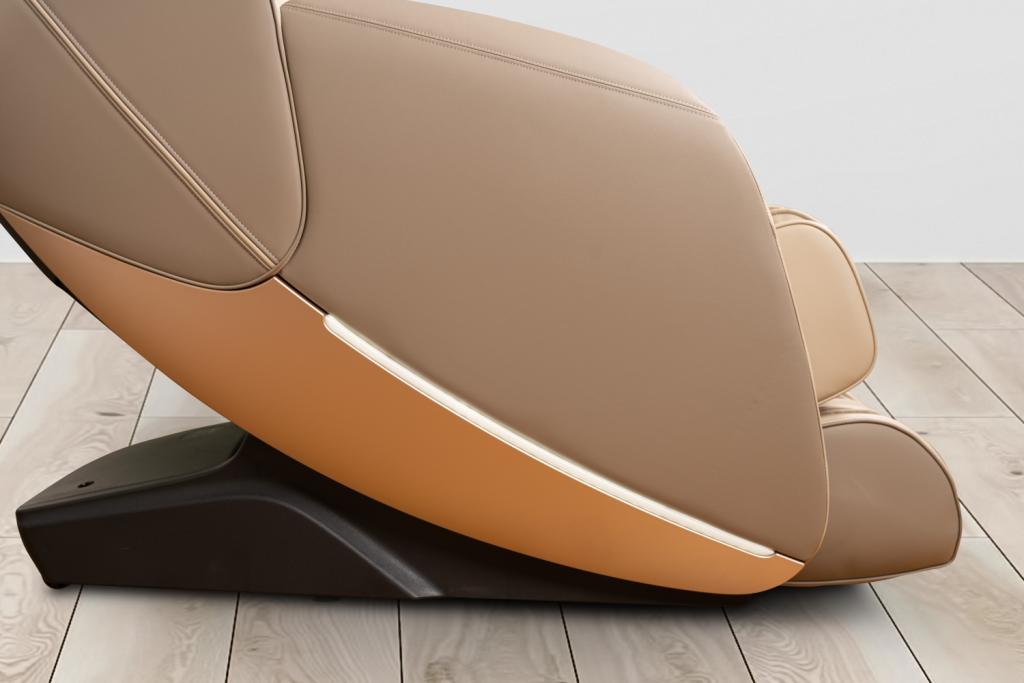 PureHaven Massage-Sessel 180x77x55 cm Knet- und Klopfmassage Heizfunktion Bluetooth USB Sprachsteuerung beige PU-Leder Fuß- Rücken- und Gesäßmassage