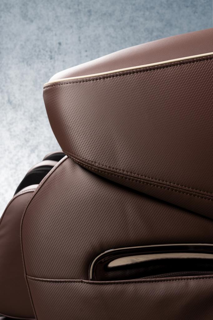 PureHaven Massage-Sessel Knet- und Klopfmassage Heizfunktion Bluetooth USB Sprachsteuerung braunes PU-Leder Fuß- Rücken- und Gesäßmassage