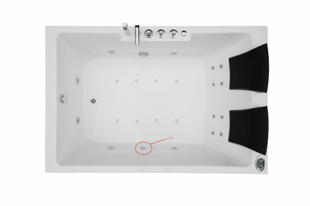 PureHaven Whirlpool 180x120 cm Heizung Reinigungsprogramm & Lichttherapie Wasserfall Bluetooth-fähiges Soundsystem