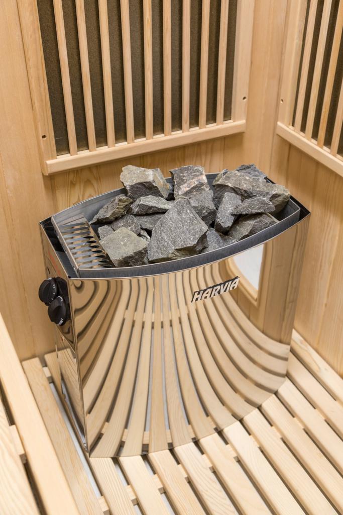 PureHaven Infrarotsauna 120x160x200 cm für 4 Personen Saunaofen aus kanadisches Hemlock-Tannenholz energiesparend Schöpfkelle Saunasteine