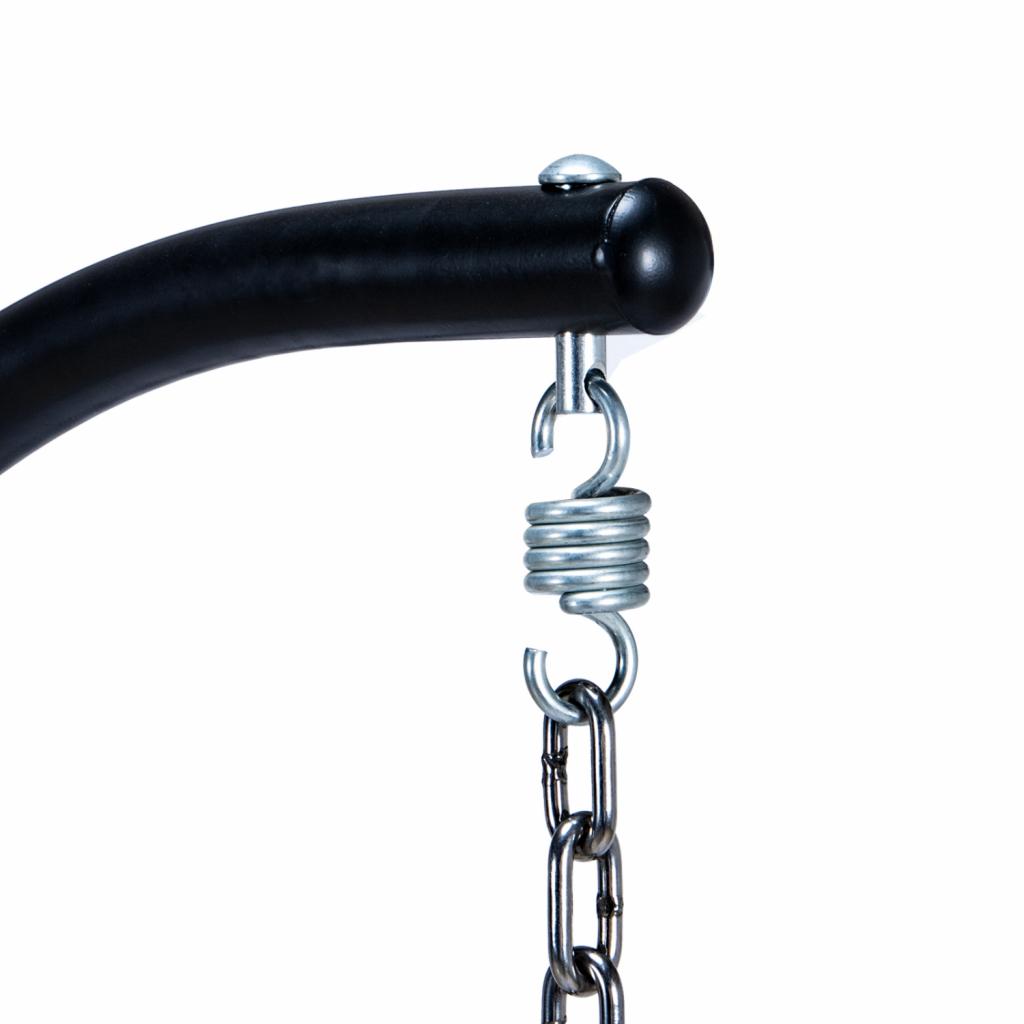 PureHaven Hängesessel für 2 Personen 130x120x200 cm Rattan-Kunststoffgeflecht mit Kissen wasserfest strapazierfähig gefederte Aufhängung grau/schwarz