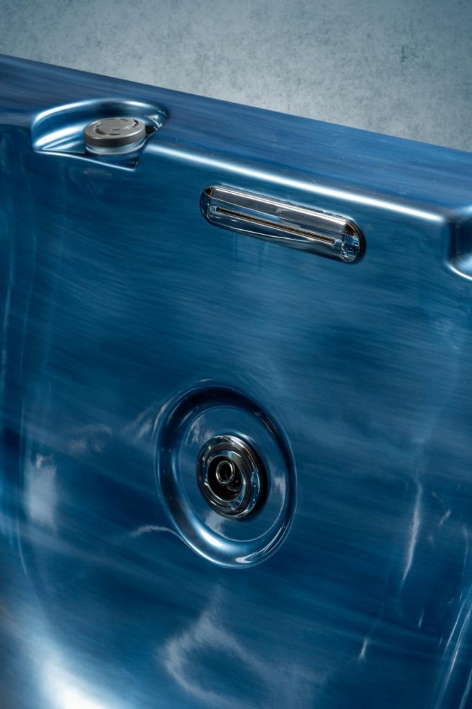 PureHaven Outdoor-Whirlpool 215x215 cm für 5 Personen mit 53 Massagedüsen Heizung Farblicht und Thermoabdeckung UV-Wasseraufbereitung 2 Liegeflächen