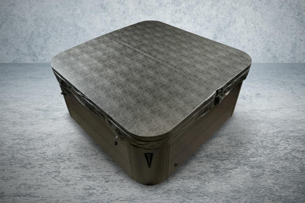 PureHaven Outdoor-Whirlpool 215x215 cm für 5 Personen mit 53 Massagedüsen Heizung Farblicht und Thermoabdeckung UV-Wasseraufbereitung 2 Liegeflächen