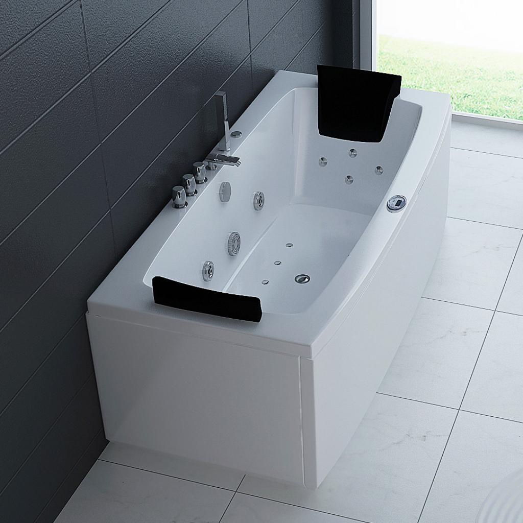 PureHaven Whirlpool 170x80 cm Heizung Reinigungsprogramm & Lichttherapie Bluetooth-fähiges Soundsystem