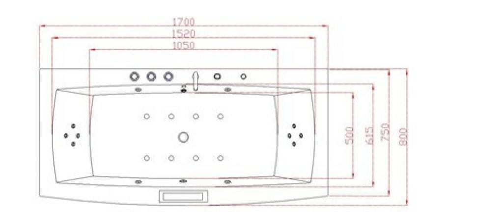 PureHaven Whirlpool 170x80 cm Heizung Reinigungsprogramm & Lichttherapie Bluetooth-fähiges Soundsystem