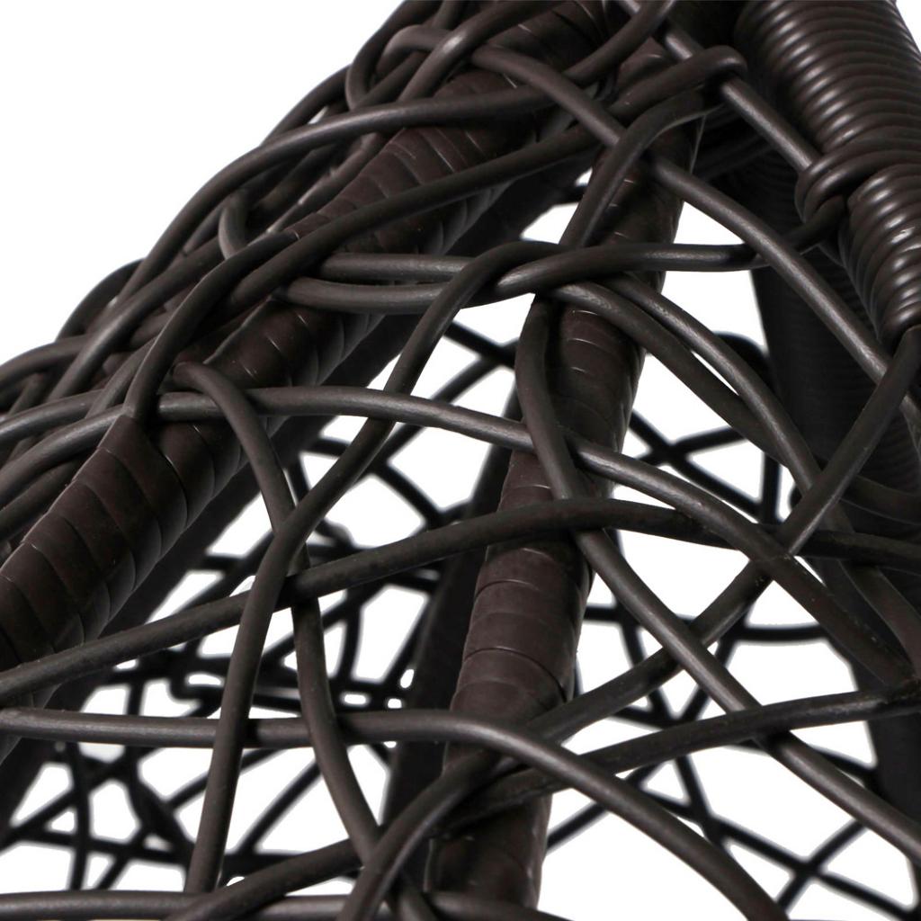 PureHaven Hängesessel 115x120x202 cm Rattan-Kunststoffgeflecht elegant geformt mit Kissen wasserfest strapazierfähig gefederte Aufhängung braun/kupfer