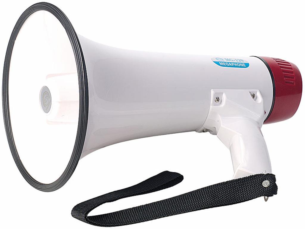 infactory Megafon mit Sirene und Musik 25Watt Megaphon Megaphone
