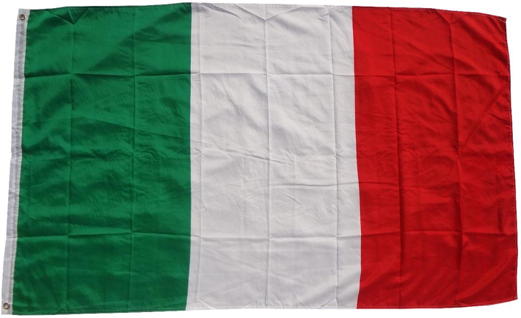 Flagge Italien 90 x 150 cm Fahne mit 2 Ösen 100g/m² Stoffgewicht Hissflagge für Mast